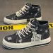 High-Top-Skateschuhe aus Used-Denim mit gutem Grip, atmungsaktive Schnürschuhe, Herrenschuhe, inspiriert von Espadrilles_voghion.com
