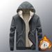 Warm Lamb Wool Suit Men's Hooded Cardigan Top Fleece Thickened Sweater Jacket Men's Pants Casual Sports Two-piece Set_voghion.com