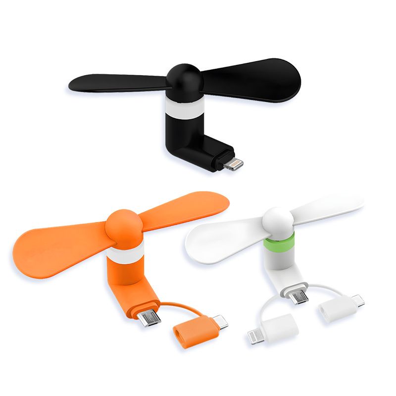 Creative USB Phone For Android Type-C 3-in-1 Mini Portable Small Fan Gift_voghion.com