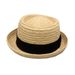 Handmade Raffia braid sunshade small straw hat for both men and women with warped edge round top ball hat_voghion.com