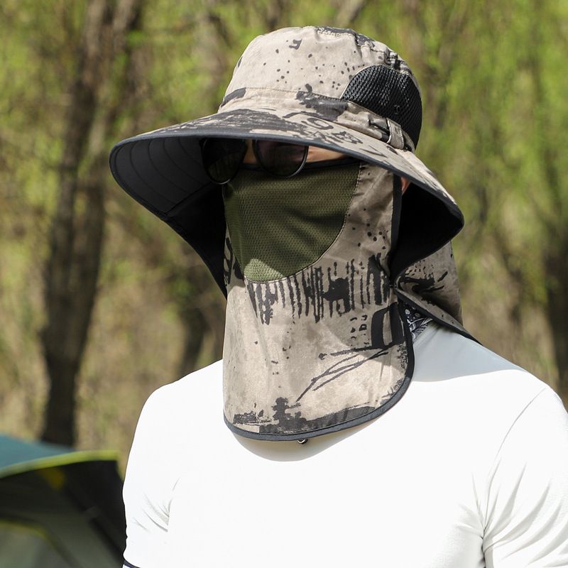 Men's Outdoor Sun Hat With Neck Cover - Mosquito Proof & Dust Protection For Fishing & Hiking_voghion.com
