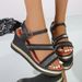 Summer Women's Wide Width Gladiator Sandals - Rhinestone Embellished Stretch Fit Platform Wedge Heels_voghion.com