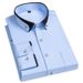 Business Bügelfreies Vier-Wege-Stretch Button-Down-Hemd Herren Langarm_voghion.com