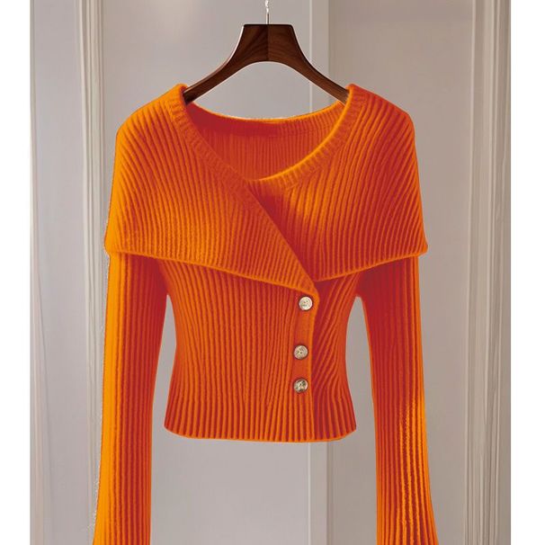 Roupas femininas Temperamento Avançado Suéter de malha Suéter da moda feminino Lindo Top de manga comprida com cera macia para mulheres_voghion.com