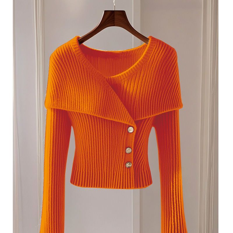 Women's Clothing Temperament Advanced Knitted Sweater Women's Fashionable Sweater Beautiful Soft Waxy Long Sleeved Top Women_voghion.com