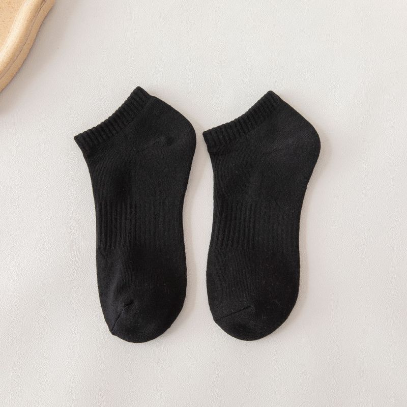 Black and white socks ins style elastic simple trend solid color cotton socks mid tube socks women sports breathable long socks couple socks_voghion.com