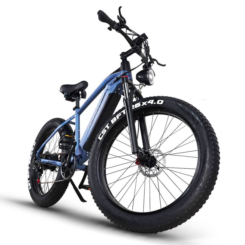 „Tifgalop ES28-RE/BL“ 1000 W elektrinis dviratis, 48 ​​V, 18 Ah baterija, 26 x 4 colių storų padangų elektrinis dviratis, 52 km/val. greitis, 90 km rida, hidrauliniai dvigubi diskiniai stabdžiai_voghion.com