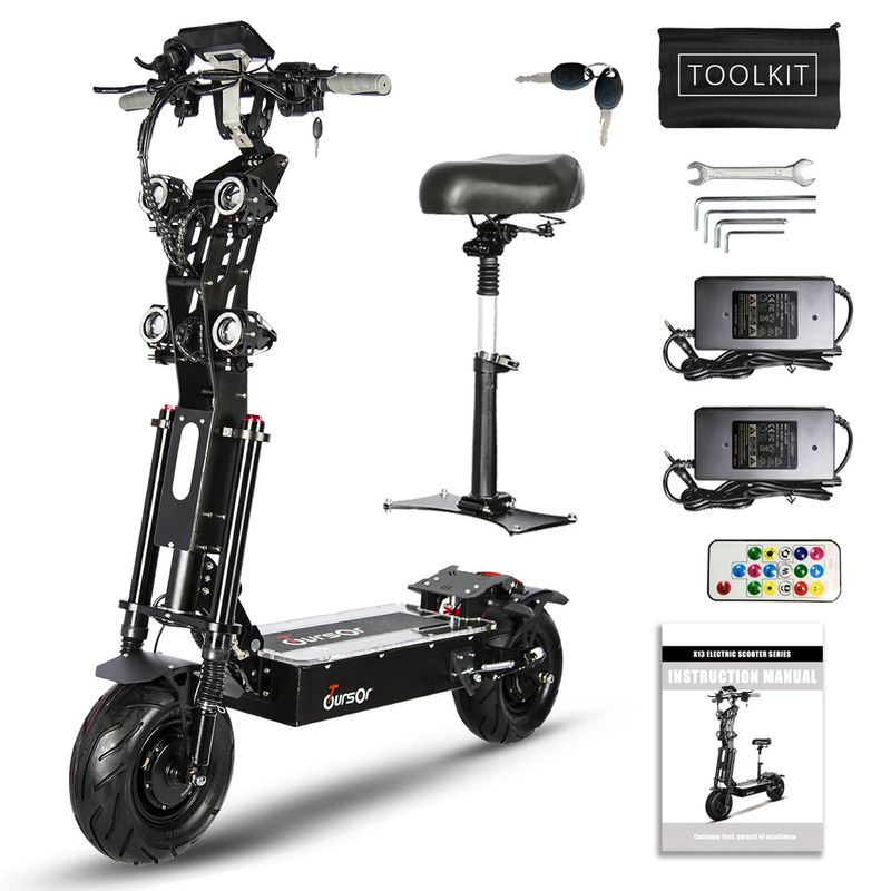 X13 72V 8000W Dual Motor Off-Road Adult Electric Escooter 13Inch Vacuum All-terriain Tires 40Ah Lithium Battery Foldable Two Wheel Electric Scooter_voghion.com