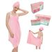 Premium Sling Bathrobe - Ultra-Soft Microfiber Post-Shower Wrap, Lightweight & Quick-Dry, Adjustable Straps For Women (Pink/Lavender, M-L Size)_voghion.com