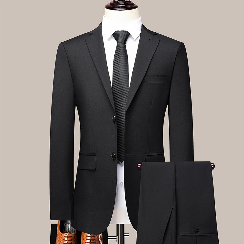 Men's Casual, Regular Business Gentleman's Simple And Versatile Suit, Groom And Best Man Wedding Suit, Two-piece Suit + Trousers_voghion.com