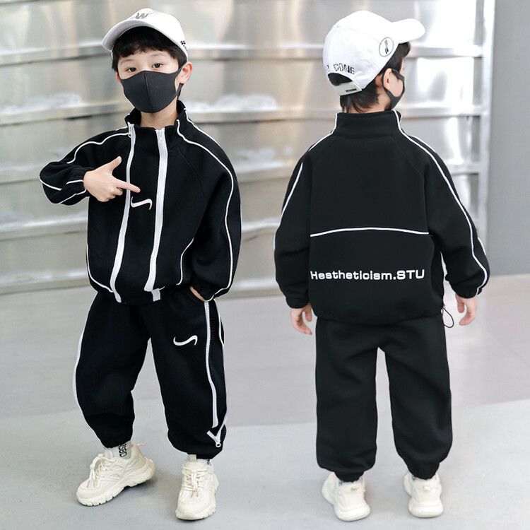 Kids Clothing Double Zipper Autumn Suit Spring And Autumn Sports Two Piece Suit_voghion.com
