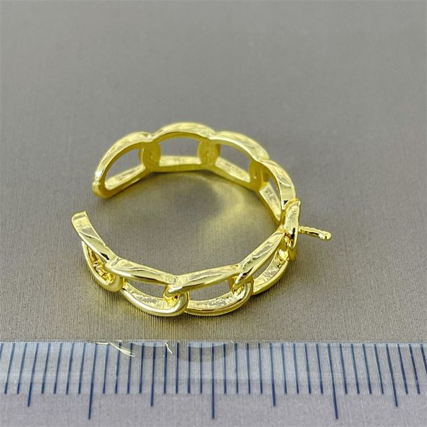DIY Pearl Accessories Copper Thick Gold-Plated Personality Cuban Chain Open Ring Semi-Finished 8-10mm_voghion.com