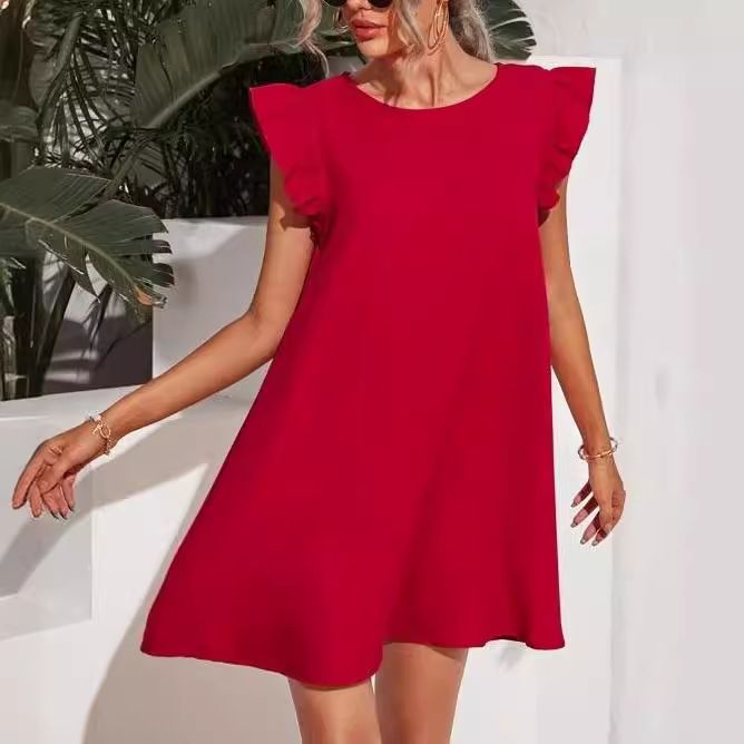 Robe d'été 2023 pour femme, nouvelle robe unie, fraîche, douce et ajustée_voghion.com