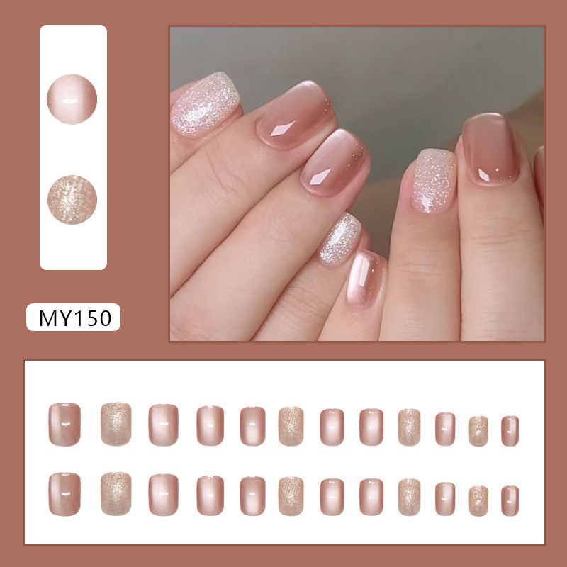 Belleza y salud Hielo Transparente Fino Brillo Temperamento Frijol Pasta Color Ojo de Gato Moderno Y Versátil Estilo Ins Piezas de Arte de Uñas Desmontables_voghion.com