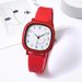 New Jelly Color Square Case Crooked Smiley Face Student Sports Silicone Strap Quartz Watch_voghion.com