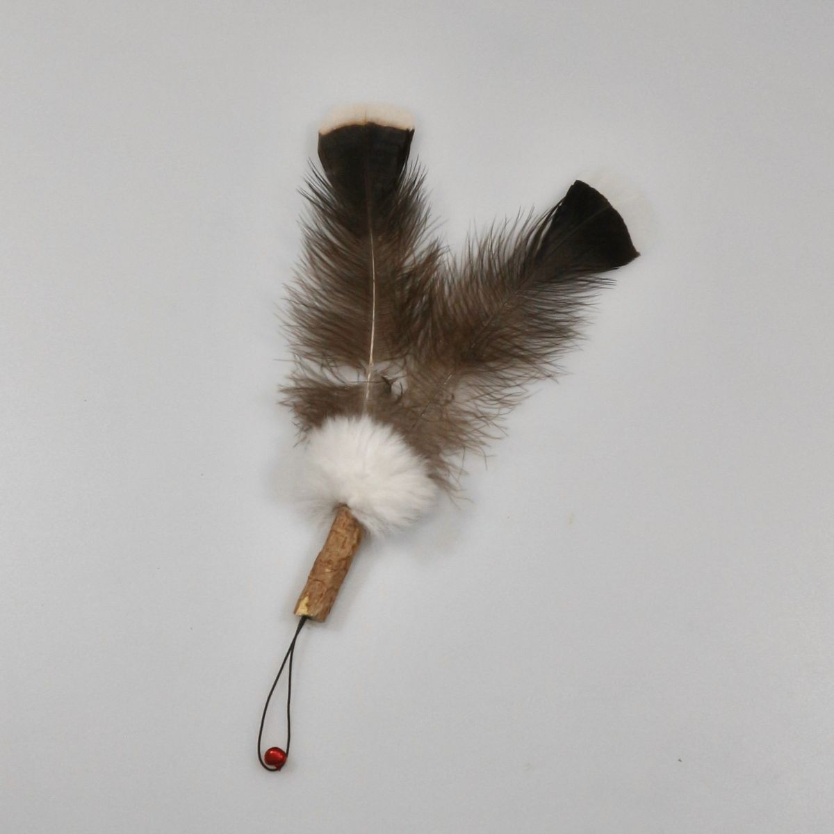 Nuovo stile in legno di coniglio con testa di ricambio per bacchetta di piume per gatti_voghion.com