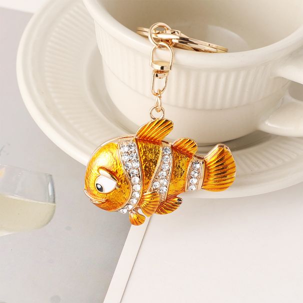 Kreativer, diamantbesetzter, hässlicher, süßer kleiner Fisch-Schlüsselanhänger fürs Auto, entzückender Taschenanhänger, Schlüsselanhänger, Geschenk_voghion.com