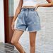 Women's Clothing Summer New Washed Elastic Waist Denim Flower Bud Shorts Trend_voghion.com