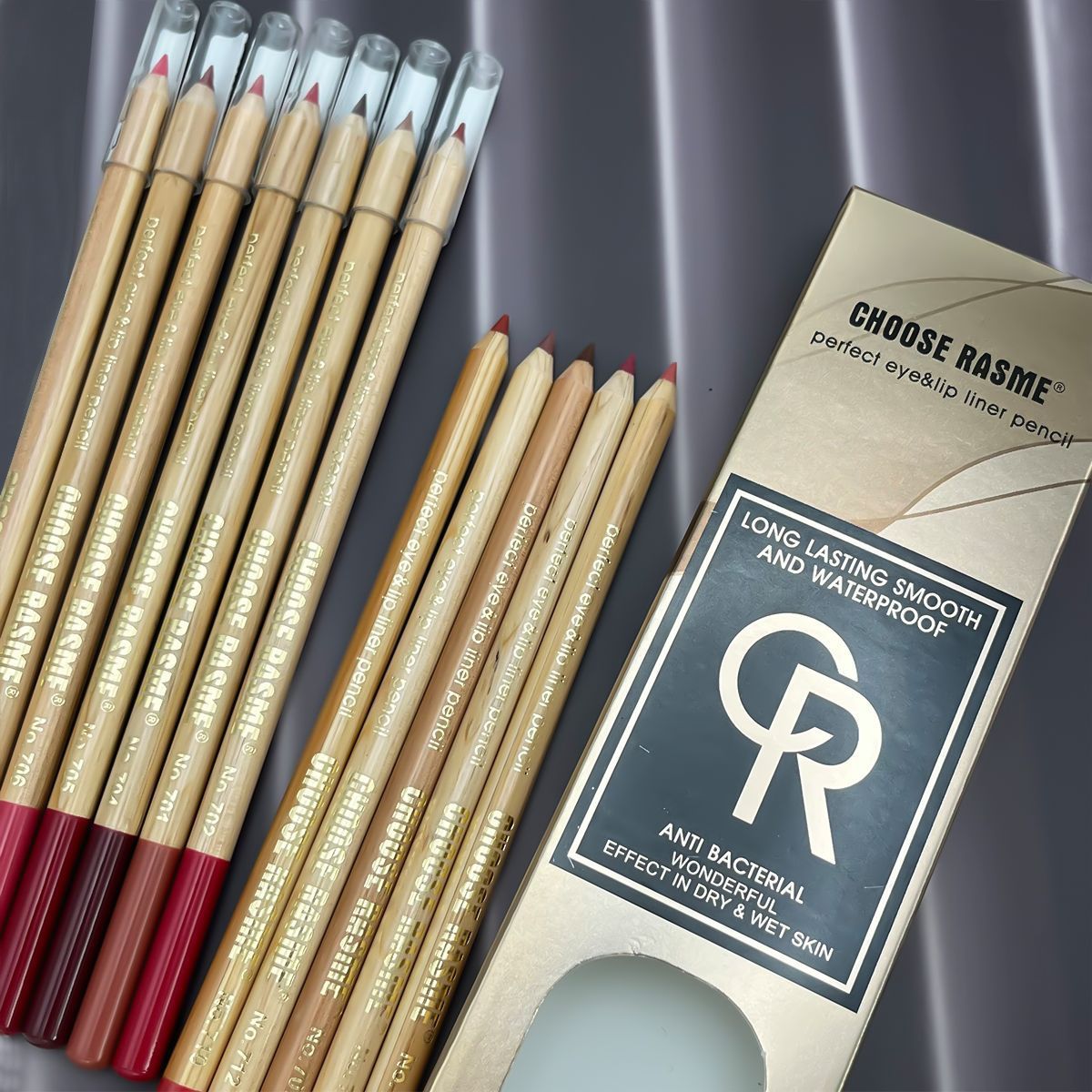 12 Lipliner-Set in gemischten Farben, matt, matter Lippenstift, Nude, wasserfest, lang anhaltender Lippenstift aus Holz_voghion.com