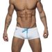 UXH - Boxer da bagno da uomo con stampa tascabile, semplici pantaloncini da spiaggia con etichetta piccola e arcobaleno, alla moda_voghion.com