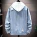 New Spring and Autumn Season Worn Hole Washed Denim Korean Edition Trendy Coat Men's Cool Loose Top_voghion.com
