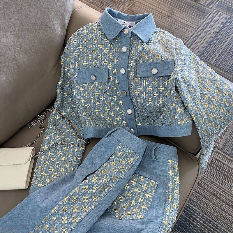 Women's Clothing Early Autumn New Casual Fashionable Wide Leg Pants Fashionable And Versatile Two Piece Suit_voghion.com