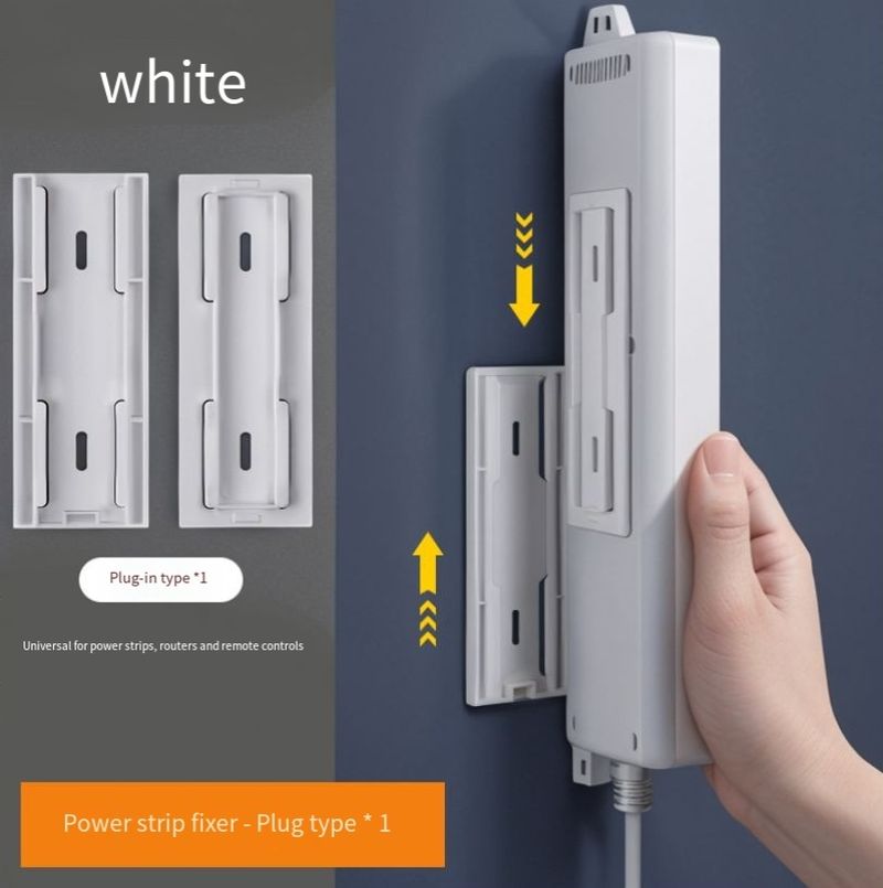 Socket Holder Wall Mounted Socket Socket Storage Rack Punch Free Socket Board Router Fixed Wall Sticker_voghion.com