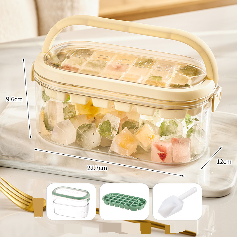 Silicone Ice Tray Ice Cube Mold Food Grade Plastic Refrigerator Frozen Ice Cube Ice Ball Portable Large Capacity Ice Box_voghion.com