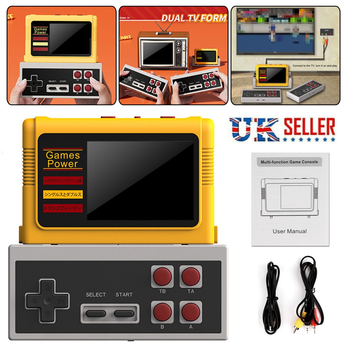 Mini console de jeu portable K20 3.0 pouces avec double lecteur sans fil rétro, plus de 1 000 jeux_voghion.com