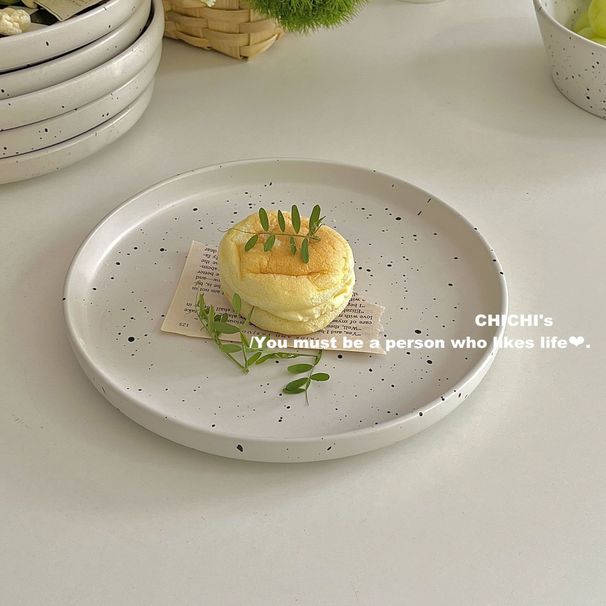 Splash Ink INS Style Simple Home Breakfast High-Value Ceramic Steak Dessert Pasta Plate_voghion.com