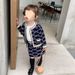 Girls Sweet Sweater Knitted Two Piece Set Korean Style Children's Suit Skirt Baby Fashionable Spring And Autumn Children's Clothes_voghion.com