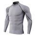 Men's Quick-Dry Compression Shirt, High Elasticity Breathable Long Sleeve Workout Top For Running & Gym,_voghion.com