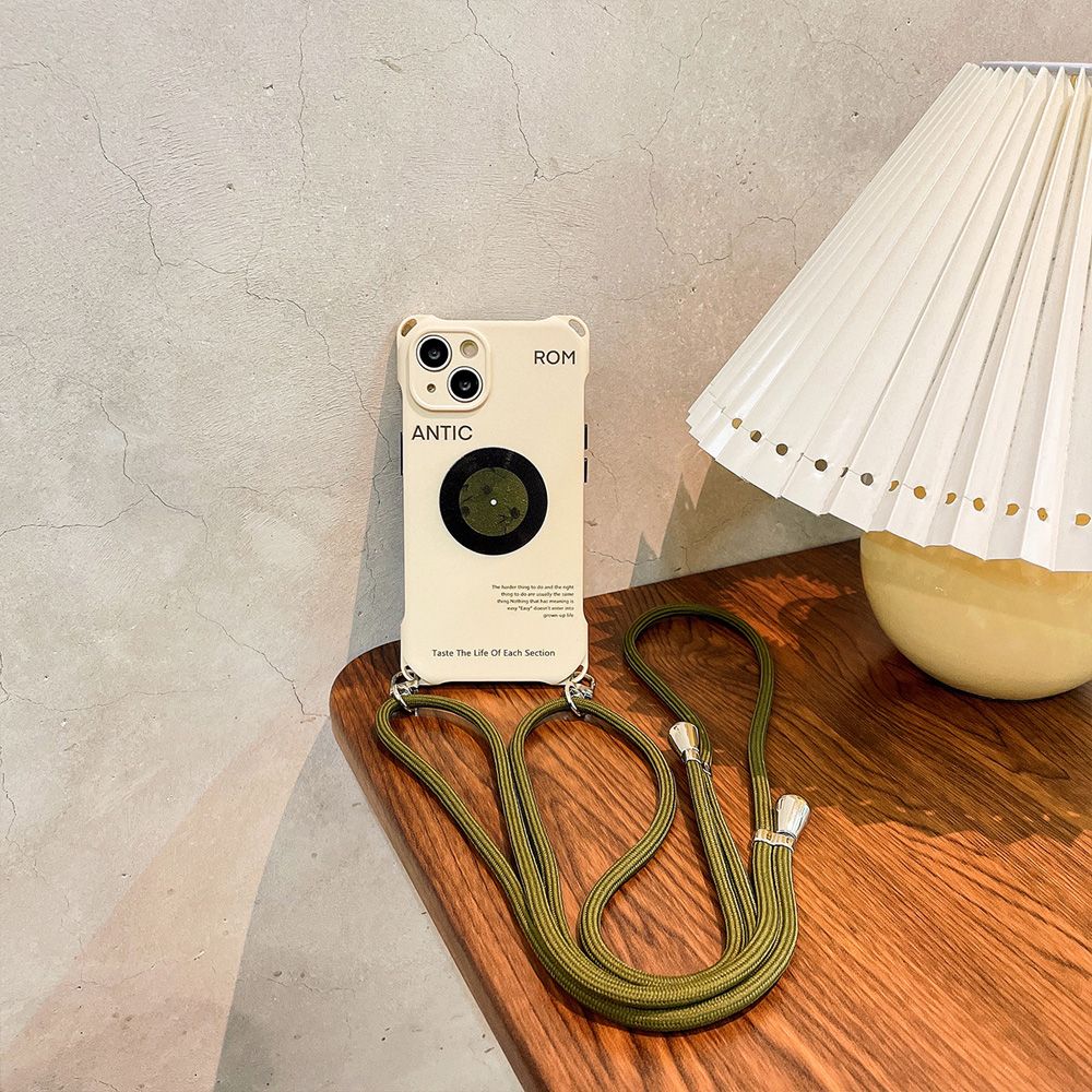 Unbeatable Quality INS Style Record Four-Corner Hole Mobile Shell IPhone 14pro Iphone13 12 Lanyard Soft Suitable For 11plus Crossbody_voghion.com