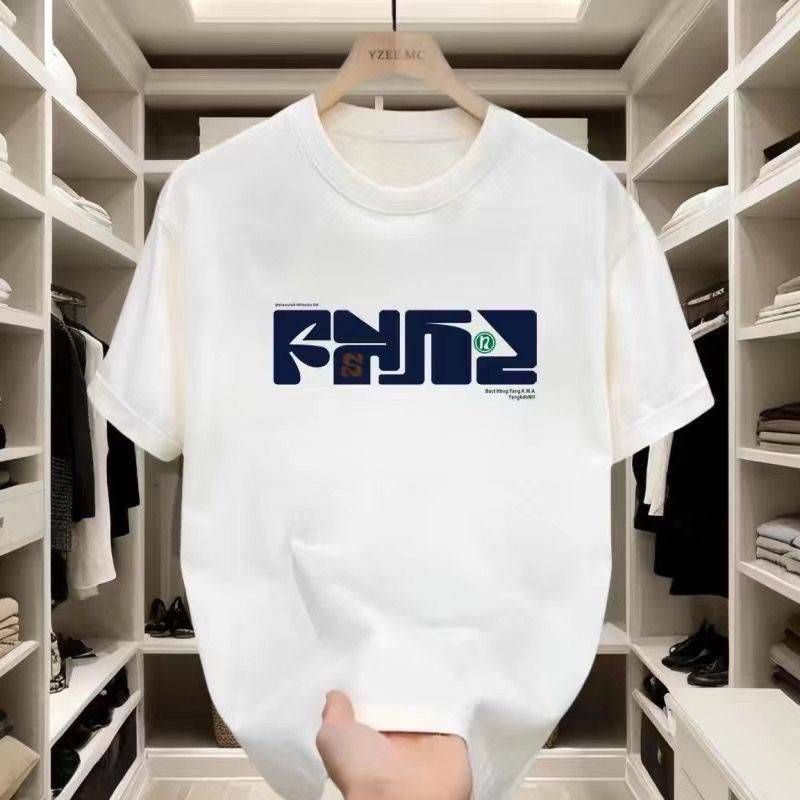 2025 summer loose men and women pullover 100% cotton short sleeve T-shirt_voghion.com