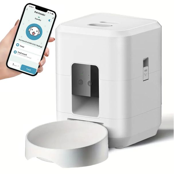 2L Square Feeder Wifi-Modell, automatische zeitgesteuerte quantitative Fütterung, intelligenter Futterautomat für Katzen und Hunde_voghion.com