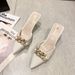 Pointed Toe Stiletto Mules For Women, Summer New Style, Try-On Room, Fairy Style High Heel Slippers_voghion.com