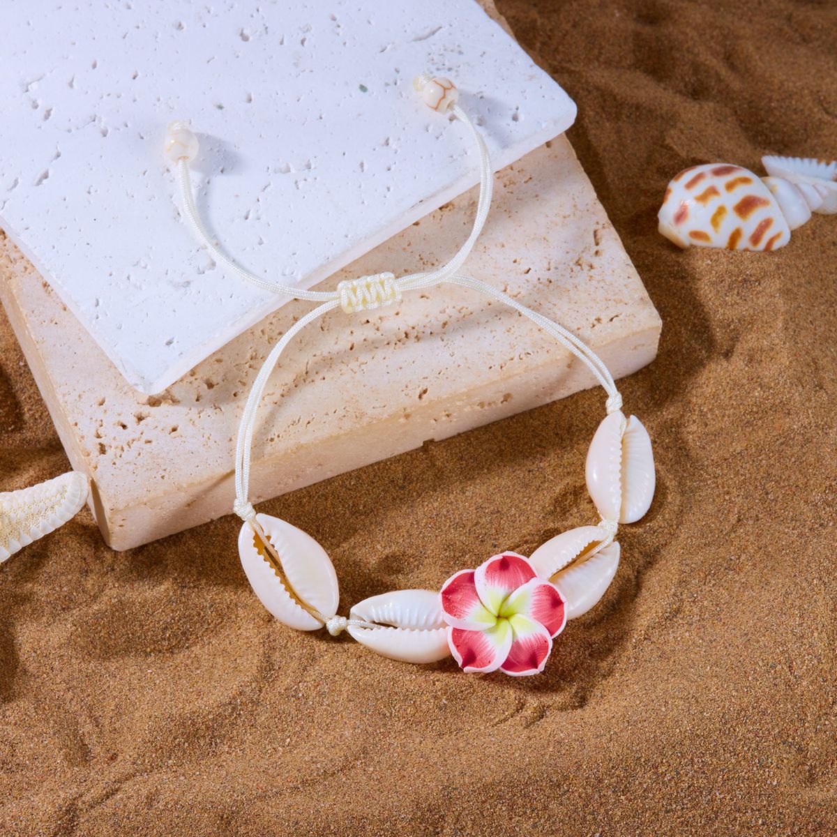 Fashion New Beach Anklet Bracelet Bohemian Style Women's Flower Shell Woven Jewelry Accessories_voghion.com