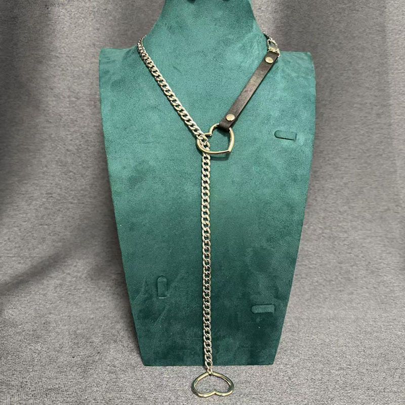 Collana a forma di cuore alla moda e di lusso, stile cubano, hip hop, alla moda, con catena a laccio a forma di cuore_voghion.com