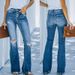 Ripped Rough Edge Slightly Pulled Jeans Women's High Waist And Thin Breasted Flared Pants_voghion.com