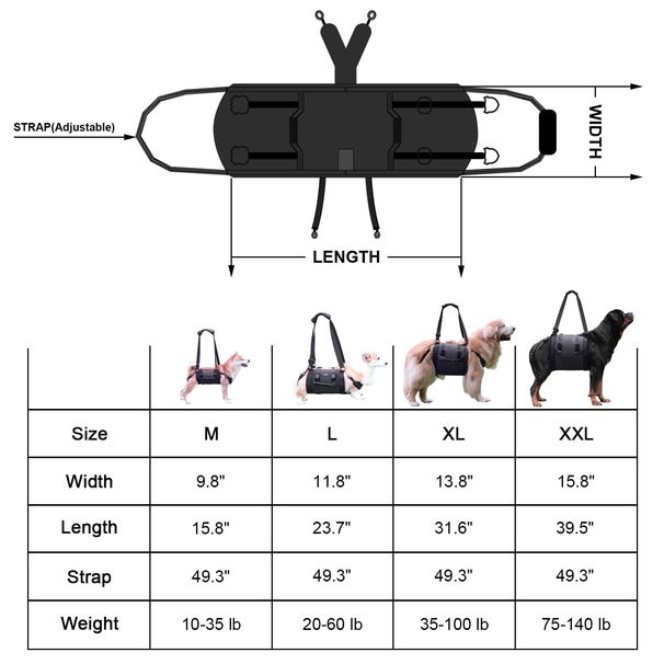 Elderly Outdoor Convenient Leg Support Rehabilitation Dog Harness_voghion.com