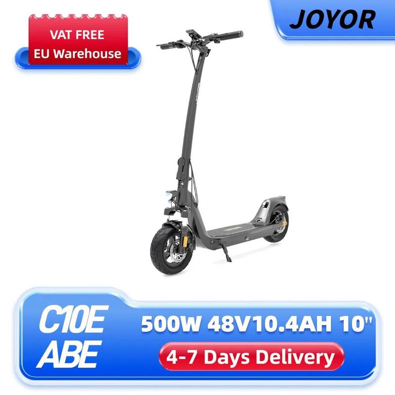 JOYOR C10E 10" elektrische scooter voor woon-werkverkeer 500W motor 48V 10,4Ah accu MET ABE-certificaat_voghion.com