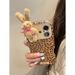 Custodia personalizzata con stampa leopardata a forma di coniglietto di peluche per iPhone 16 Pro Max, Apple 15 e 14._voghion.com