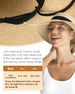 FURTALK Womens Beach Sun Straw Hat UV UPF 80+ Travel Foldable Brim Summer UV Hat_voghion.com