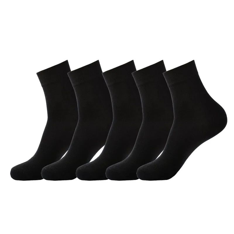 Herrensocken 5 Paare/Los Schwarz Weiß Grau Business Casual Sock Crew Weiche Calcetines Atmungsaktiv Frühling Sommer für Herren_voghion.com