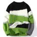 Men's Clothing Men's Casual Round Neck Loose Knit Sweater - Breathable, Machine Washable, Pullover With Jacquard Pattern - Yellow, Gray, Red, Green_voghion.com