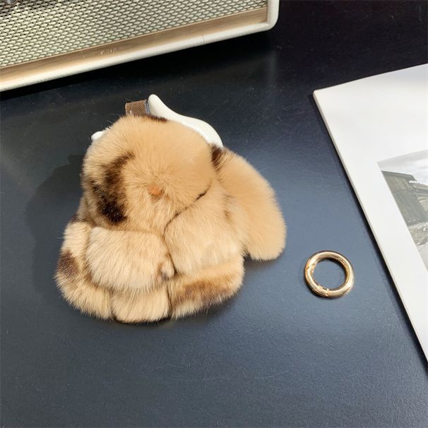 New JStyle Plush Keychain Rex Rabbit Fur Leopard Dot Medium Cute Rabbit Internet Celebrity Pretending To Be Dead Rabbit Pendant As A Gift_voghion.com