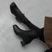Cameido Square-toed lace-up chunky heel ankle boots for women in the fall and winter of 2024. Korean-style fashion boots._voghion.com