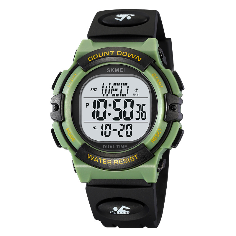 Digital Sports Watch For Teens - 50M Waterproof, EL Backlight, Military Camouflage & 8 Color Options (Date/Alarm/Stopwatch), Durable TPU Strap​_voghion.com
