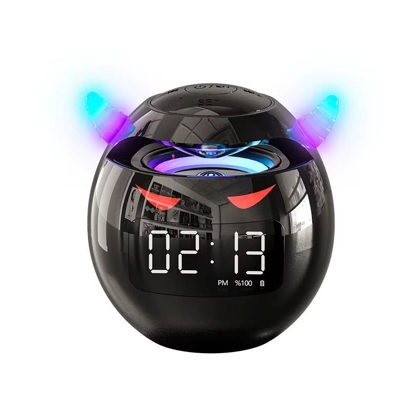 Cute Alarm Clock Bluetooth Speaker With LED Digital TF Dual Alarm Clock Speaker Home Decor Children Room Sleep Table Clock_voghion.com