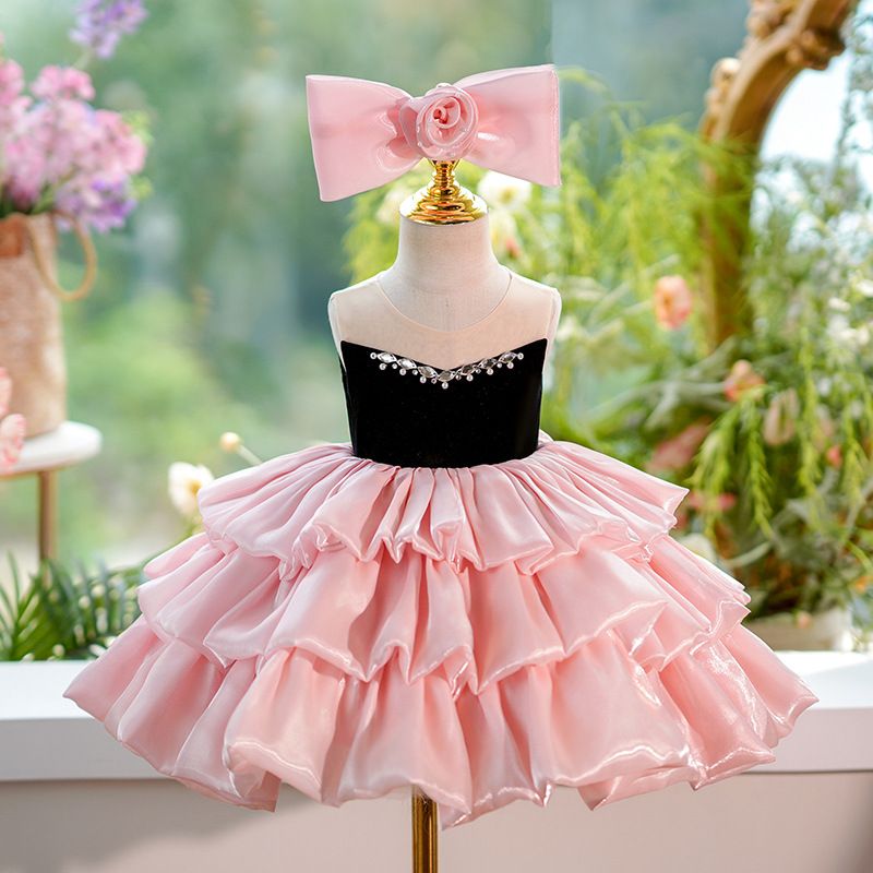 Girls Dress Piano Playing Little Host Child Model Catwalk Princess Dress High End Stylish Children's One Year Old Puffy Skirt_voghion.com